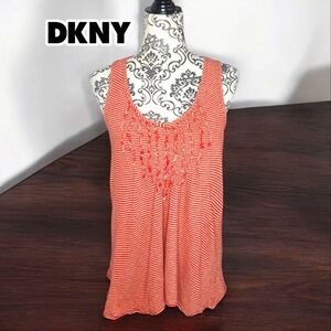 DKNY Red & White Striped Sleeveless Top - XSmall